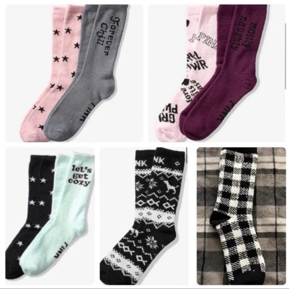 PINK VS (8) FLEECE SOCKS